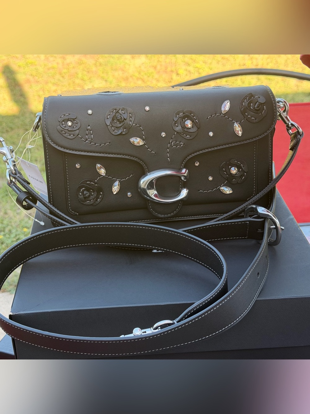 COACH Crystal Embellished Tabby Shoulder Bag 26 NWT - Picture 3 of 10